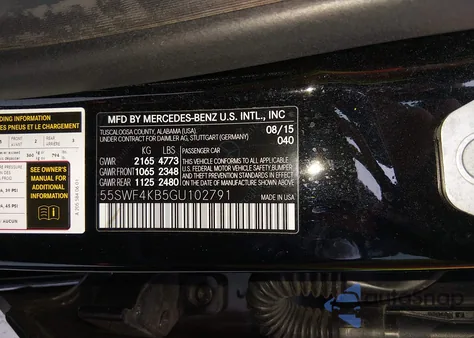 2016 Mercedes-Benz C 300 Sport 4Matic from USA, damaged, VIN 55SWF4KB5GU102791